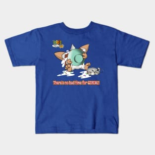 There's no bad time for cereal - TechnoRetro Dads Kids T-Shirt